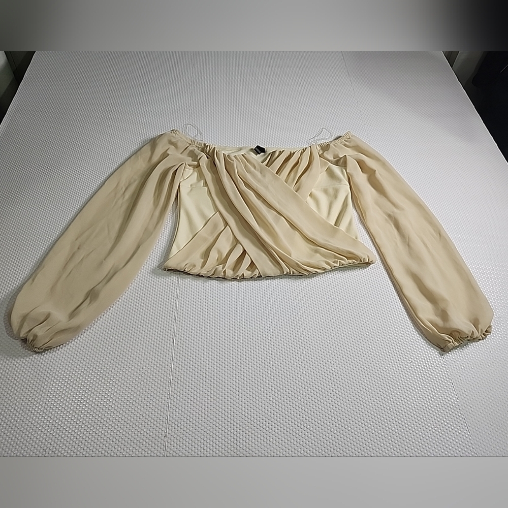 Windsor Cream Chiffon Off-Shoulder Blouse
